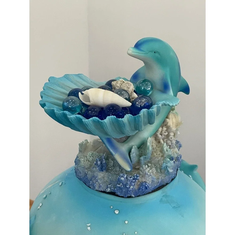 Dolphin Statue Water Shells Holder 3D dolphins 10